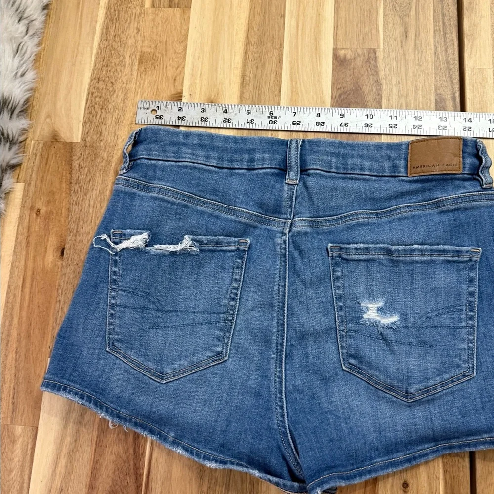 American Eagle Outfitters Blue‎ Distressed Jean Shorts